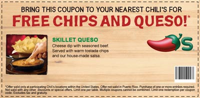 It S Back Free Chips And Queso Free Brownie Sundae From Chili S Coupons 4 Utah