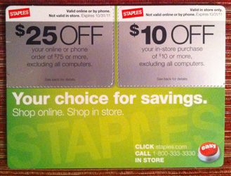 STAPLES COUPON $25 off $75 Online/Phone ONLY EXPIRES on 7/01/2020 