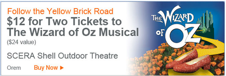 Wizard of Oz at The Scera - $12 For 2 Tickets | Coupons 4 Utah