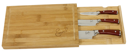 Emeril Knife set with cutting board