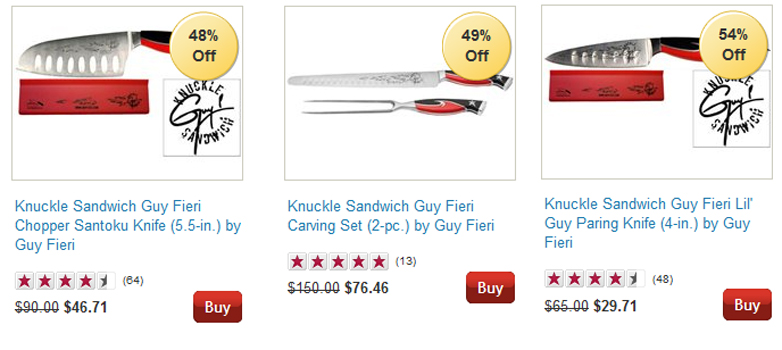 Guy Fieri - Knuckle Sandwich Knife Set - $79.99 Shipped