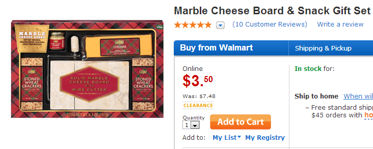Marble Cheese Board   Snack Gift Set  Food Gifts   Walmart.com