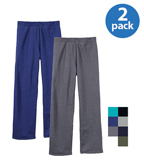 Hanes Women s EcoSmart Solid Fleece Sweatpants 2 Pack  Women   Walmart.com