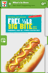 free hot dog 7-11