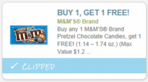 M&M's pretzel coupon