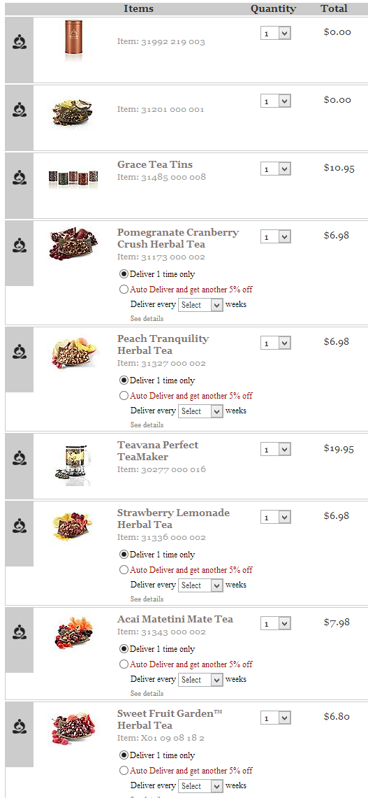 9  Items in shopping bag   Teavana