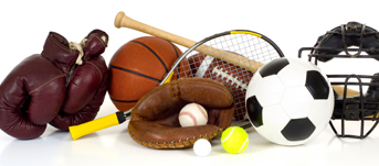 Sports Equipment on White