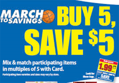 march buy 5 save $5