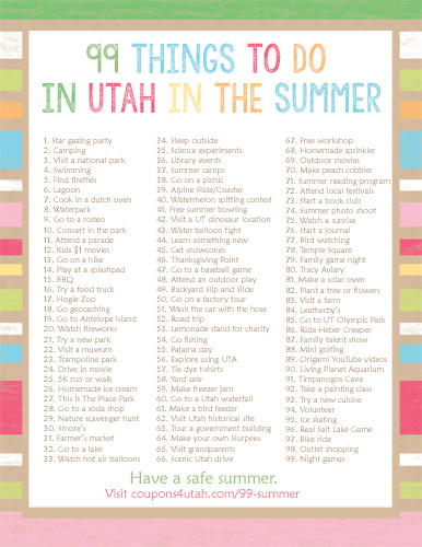 99 Things to do in Utah in the Summer-Coupons4Utah