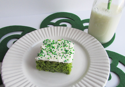 Green St. Patrick's Day Cake with a secret ingredient - Coupons4Utsh