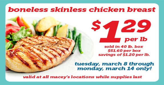 Maceys Chicken Breast Sale 129 Per Lb Coupons 4 Utah