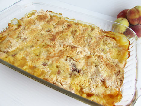 This easy Peach Cobbler uses pantry items to make a quick and yummy late summer (or anytime) dessert. - Coupons4Utah