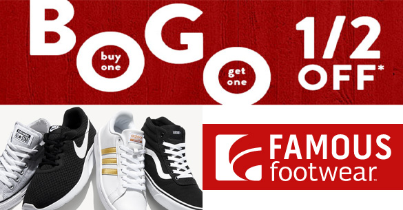 Famous Footwear - BOGO 50% off + 15% off entire purchase | Coupons 4 Utah