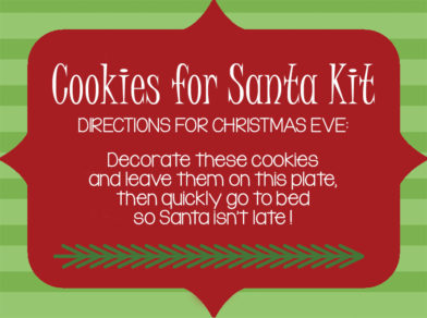 Santa Cookie Kit Printable