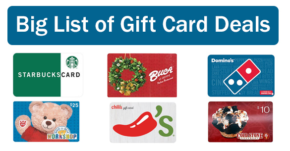 Big List Of Gift Card Deals For The Holidays Coupons 4 Utah
