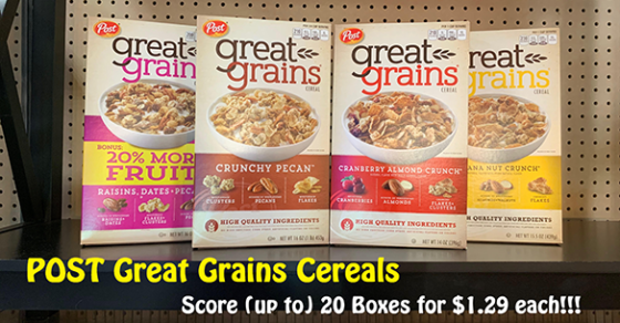 Post Great Grains Cereals $1.29 per Box at Smith's! | Coupons 4 Utah