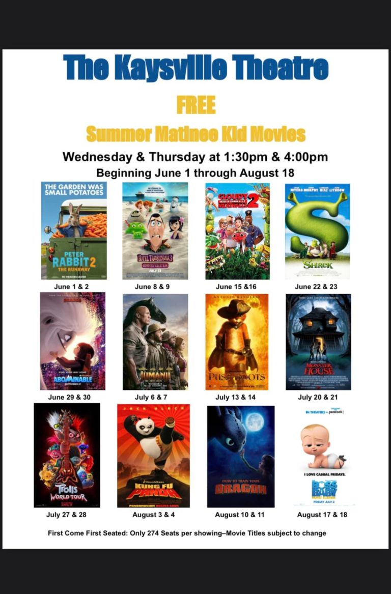 Kids Summer Movies Theaters in Utah Coupons 4 Utah